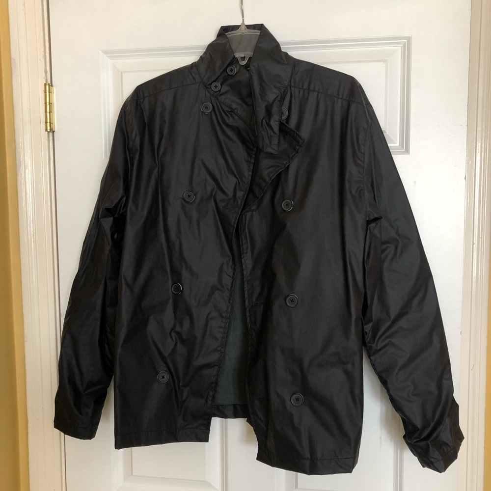 Ambiguous Dark Navy Rain Trench Coat Jacket